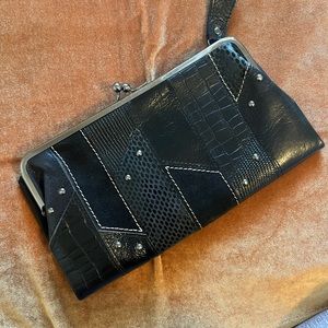 Gently Used Black Multitextured Clutch from Fossil 100% Leather